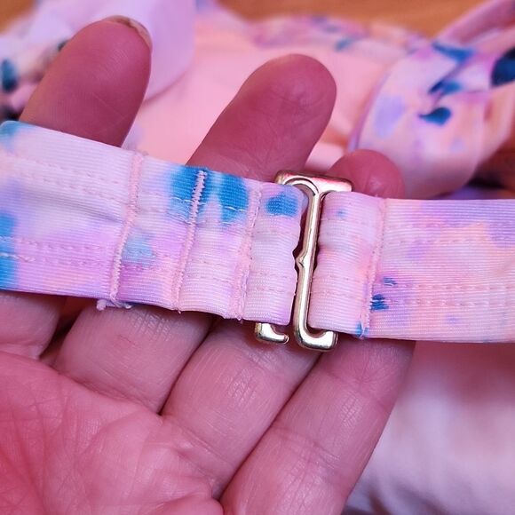 No Boundaries Junior's Large Tie Front Triangle Bikini Swim Suit Set - New - Picture 7 of 8